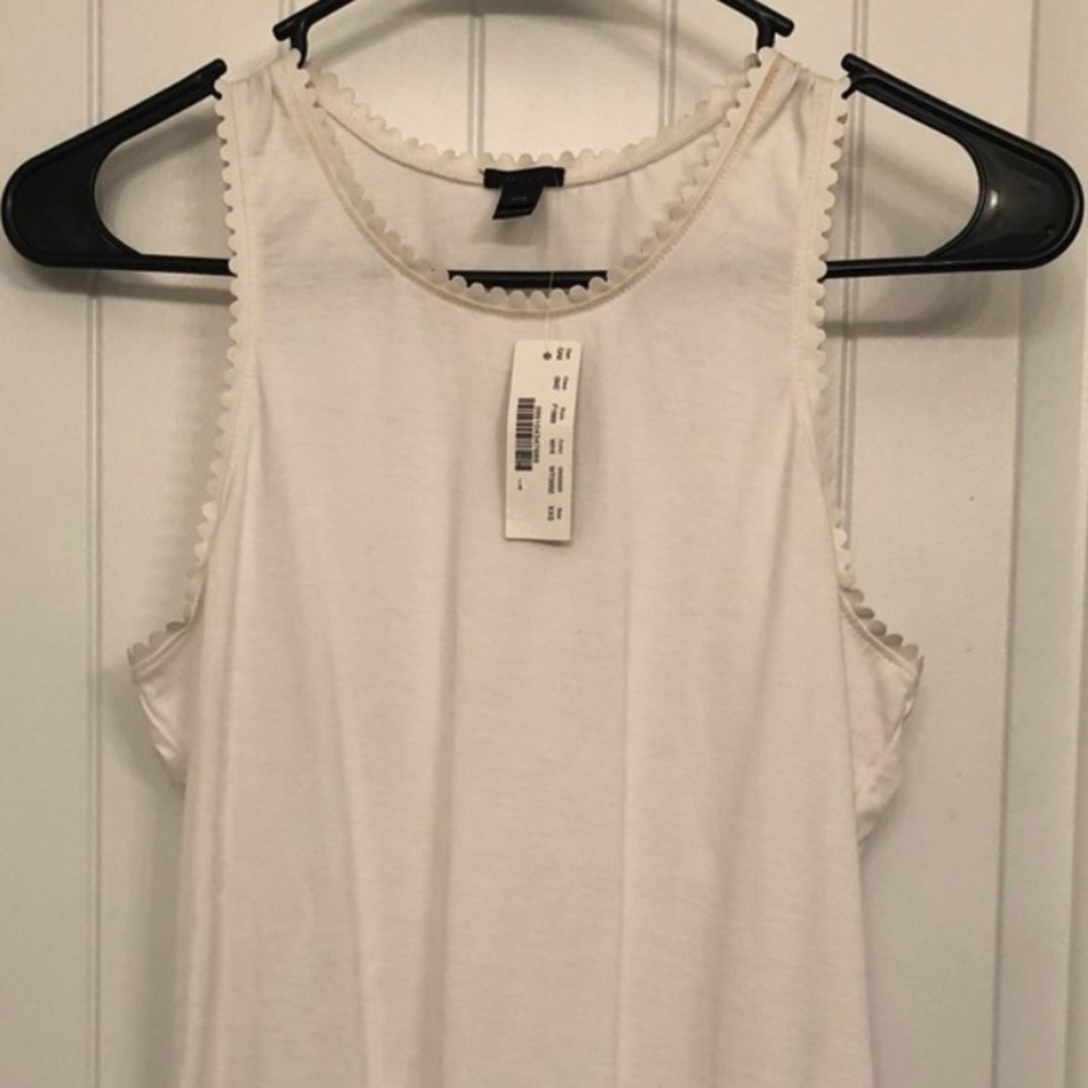 ☀️J Crew Tank - Faux Leather Scallop edges! ☀️